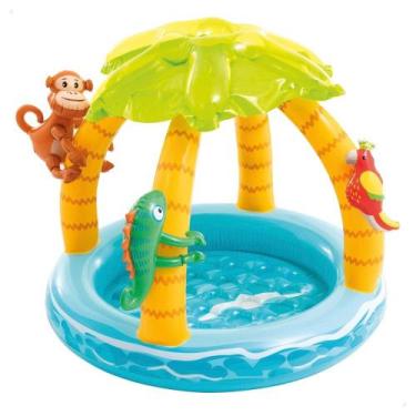 Imagem de Piscina Inflável Ilha Tropical Infantil com Cobertura 45 Litros Intex