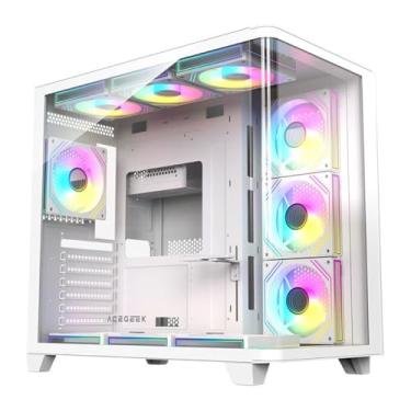 Imagem de Gabinete Gamer Acegeek CurveX | Mid-Tower | Lateral de Vidro | Branco | AG-CURVEX-WH