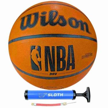 Imagem de Bola de Basquete NBA Wilson DRV Laranja + Bomba de Ar, Laranja
