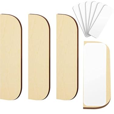 Imagem de Kit de reparo de dobradiça de 3,5 polegadas Dobradiças de armário de cozinha Dobradiças de porta de armário Dobradiça de porta de armário Placa de tampa de dobradiça de madeira, dobradiças em branco com fitas dupla face para cozinha (pacote com 3)