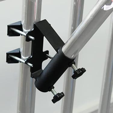 Imagem de KSWLOR Suporte de montagem de mastro resistente para varanda trilhos caminhão bandeira mastro braçadeira suporte de mastro, suporte de mastro montado na parede, instalação de trilhos horizontais e verticais, forte e livre de ferrugem