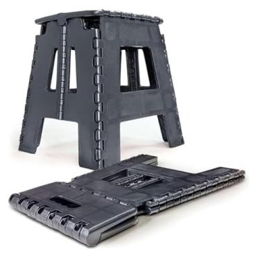 Imagem de Banco De Plástico Dobrável Resistente Banquinho Multiuso Ideal Banheiros Quartos Cozinhas Jardim e Quintal