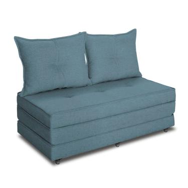 Imagem de Pufe Cama Dobrável Casal 130 Com 02 Almofadas Premium