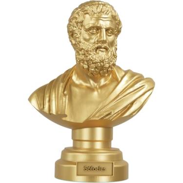 Imagem de Estátua Busto Sófocles - Dramaturgo Grego (Cor Ouro)