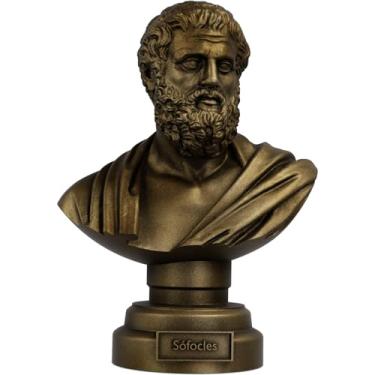 Imagem de Estátua Busto Sófocles - Dramaturgo Grego (Cor Ouro Velho)