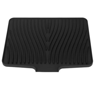Imagem de WALFRONT Tigela de Silicone Flexível Tapete de Secagem de Dreno Rápido -almofada Resistente a Tigela para de Marmore de Cozinha Em Granito de Quartzo (Preto)