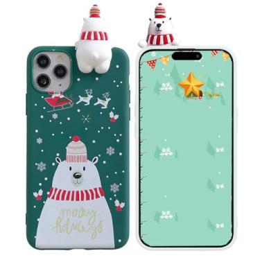 Imagem de Changjia Capa de Natal para iPhone 15 Pro Max, Feliz Natal 3D fofo boneco de neve Papai Noel/chifres de alce veado silicone macio TPU mulheres meninas capa protetora de presente para iPhone 15 Pro Max