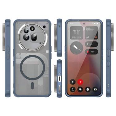Imagem de Elubugod Capa compatível com Nothing Phone (3A) Pro, compatível com MagSafe, antiqueda, compatível com Nothing Phone 3a Pro A509P capa protetora de absorção de choque azul