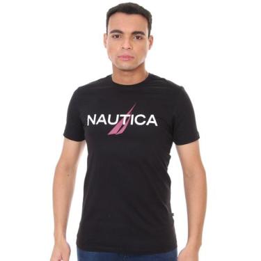 Imagem de Camiseta Nautica Masculina Purple Logo Graphic Preta, L/G