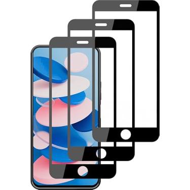 Imagem de Kit 3X Películas 3D 9D Compatível AppIe iPhone 7/8 PLUS PRETO Resistente Vidro Temperado Proteção de Tela Premium