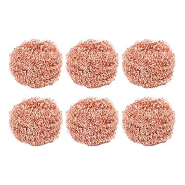 Imagem de Almofadas de limpeza de cobre – Esponja de cobre para remoção de graxa, almofadas de esfregar reutilizáveis, suprimentos de limpeza de cozinha multifuncionais para exaustor de rancho, fogão, panela