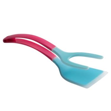 Imagem de Espátula de | Pinça de torradeira 2 em 1 - Ferramenta de cozinha ergonômica para bifes, churrascos, panquecas, torradas de peixe, omelete de café da manhã