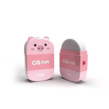 Imagem de Apontador escolar+borracha criatic fun 481/12 520679 - CiS, Porco