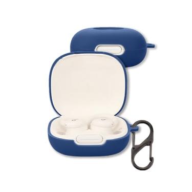 Imagem de Capa para Soundcore Sport X20 da Anker Earbuds (2024), capa protetora de silicone macio à prova de choque com mosquetão para fones de ouvido Soundcore (azul escuro)