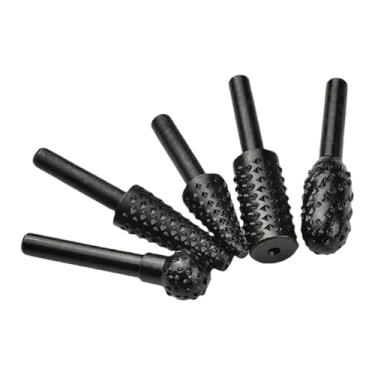 Imagem de Bothyi Brocas helicoidais para marcenaria, cabeça de retificação para marcenaria, limas rotativas, kit de rebarbas para polimento e fresamento, 5 Peças