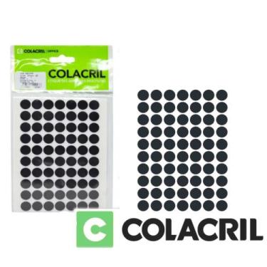 Imagem de Etiqueta redonda 13mm 420unidades preto - colacril