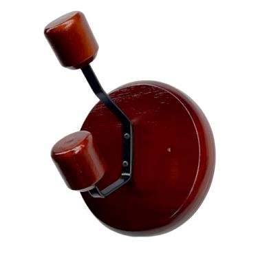 Imagem de Cabide 1 gancho duplo para parede ou porta cabideiro organizador de rupoas ou acessórios. (Imbuia)