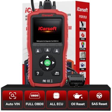 Imagem de iCarsoft Scanner Obd2 Por V1.0 Para Porsche/Cayenne/Macan/911, Ferramenta De Diagnóstico De Todos Os Sistemas, Teste De Bateria De Redefinição De Óleo/Sas, 10 Modos Obd2/Eobd, Leitor De Código De Di