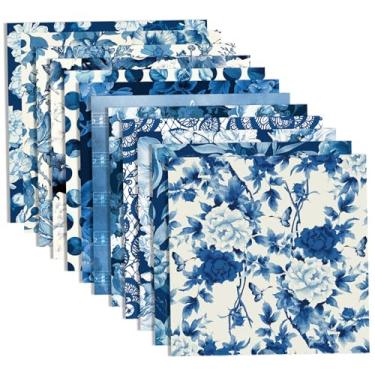 Imagem de Papel para scrapbook, 30,5 x 30,5 cm, 24 folhas de papel de aquarela azul, cartolina dupla face decorativa para fazer cartões faça-você-mesmo, diário, scrapbooking.