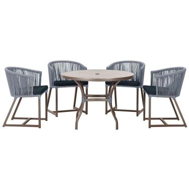 Imagem de Mesa Com 4 Cadeiras E Noronha Estofado 12 Trama autêntico Prata