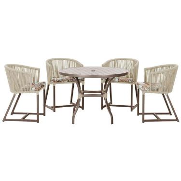 Imagem de Mesa Com 4 Cadeiras E Noronha Estofado 6 Trama autêntico Rami