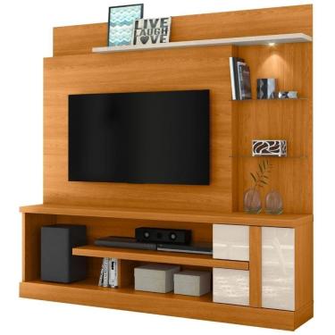 Imagem de Estante Home Para 55 Polegadas Alan Cinamomo Off White Madetec