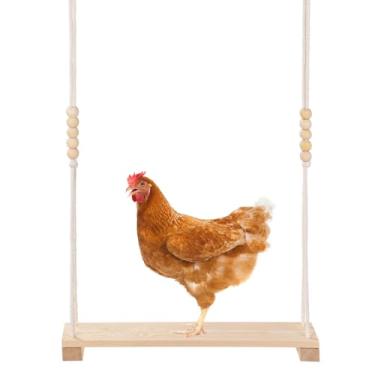 Imagem de Poleiro de galinha de madeira natural, 39,4 x 7,6 x 129,9 cm, plataforma suspensa para papagaios grandes, galinhas, pássaros, aves, suporte relaxante para uso interno e externo