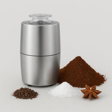Imagem de Moedor de Café Elétrico, Triturador de Café Portátil em Aço Inox, 110v, Alta Potência, Automático para Grãos, Sementes, Amendoim, Ervas, Máquina de Moer Grãos de Café 127v
