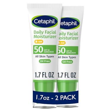 Imagem de Cetaphil Hidratante Facial Diário Spf 50, 1,7 Fl Oz (Pacote com 2), Hidratante Facial Suave para Tipos de Pele Seca A Normal, Sem Adição de Fragrância, Recomendado Por Dermatologistas (A Embalagem Pode Variar)