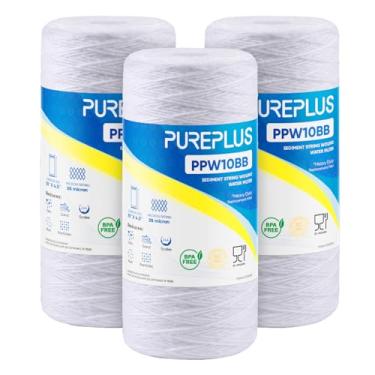 Imagem de PUREPLUS 25 mícrons 10 x 4,5 filtro de sedimentos para toda a casa para água de poço, cartucho de substituição para 84637, WPX5BB97P, PC10, CW5-BBS, 355215-45, WP10BB97P, WP5BB97P, pacote com 3