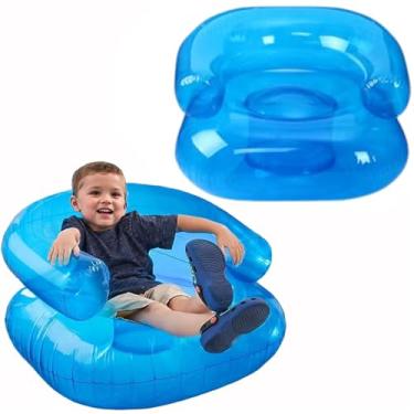 Imagem de Cadeira inflável para crianças, cadeiras infláveis de PVC à prova d'água, 2 peças, sofá inflável com 2 saídas de ar, poltronas de ar portáteis para aprendizagem, acampamento, festa na praia