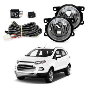 Imagem de Kit Farol de Milha para Ecosport 2013 a 2017 Completo com Chicote Botão e Relê Auxiliar Neblina