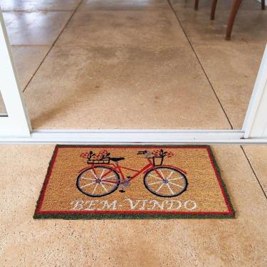 Imagem de Capacho Retangular Fibra De Coco Base PVC 60x33cm - Komeco - Bicicleta
