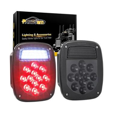 Imagem de Luzes traseiras de caminhão basculante LED Partsam 33 LEDs Smoke Lens