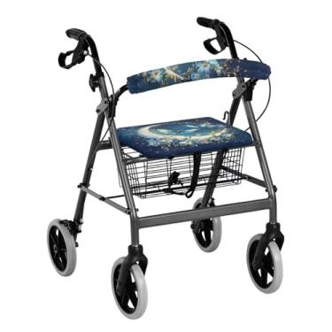 Imagem de Luarisgur Acessórios Para Andador Butterfly Rollator Com Estampa Floral E Lua, Capas De Assento Mulheres, Macias Encosto Universal Idosos Presente