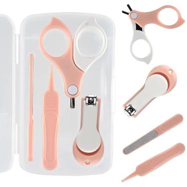 Imagem de Kit de Cuidados com Unhas do Bebê 4 em 1 Seguro e Prático Aparador de Unhas (rosa)