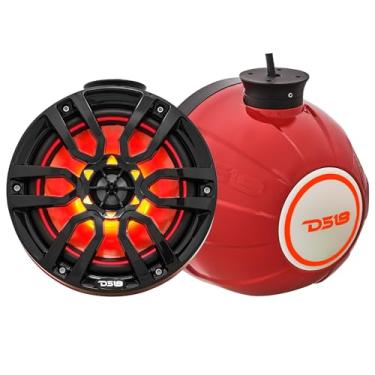 Imagem de DS18 Alto-falantes de torre de wakeboard bidirecional NXL-PS8R com luzes RGB integradas - 375 MAX - Perfeito para jet skies, ideal para ATV, UTV, Jeep, lado a lado, fuzileiro naval, RZR
