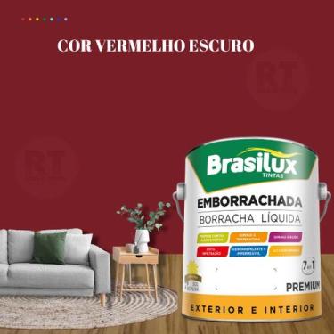 Imagem de Tinta Borracha Líquida Cor Vermelho Para Parede 3,2l Acrílica Lavável 