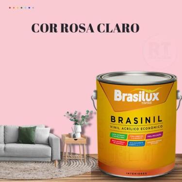 Imagem de Tinta Parede Rosa Acrílica Brasinil  Anti Mofo 3,2l - BRASILUX , ROSA 