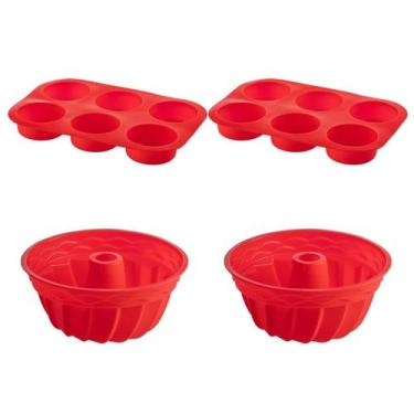Imagem de 2 Conj Forma 6 Cupcake e Forma Espiral em Silicone Sortida - QUALITY H