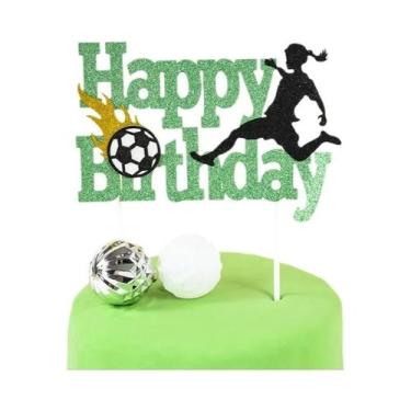 Imagem de Decorações Para Bolos De Aniversário De Futebol Infantil, Topper De Cu