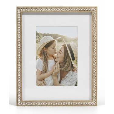 Imagem de Porta-retratos SUMGAR Boho 8x10 para foto 5x7 Madeira branca