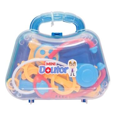 Imagem de Maleta Maletinha Médica Médico Doutora Menina Menino Rosa Azul Doutor Brinquedo Criança Infantil 7peças Presente Dia das Crianças Faz de Conta- TYDA (AZUL)