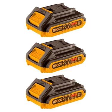 Imagem de Kit 3 Baterias Lithium-ion 2.0 Amper 20v Max 37Wh P20s Ingco