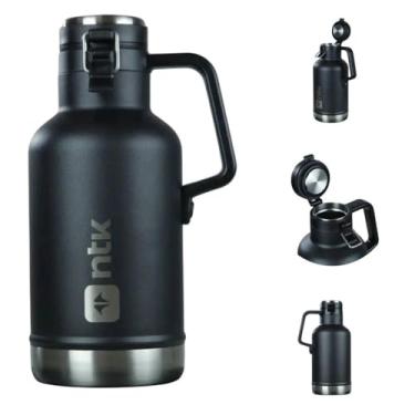 Imagem de Garrafa Térmica Growler Aço Inoxidável 1,9L para Bebidas, Preto