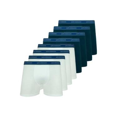 Imagem de Kit com 8 Cuecas Boxer Lupo 523-088, Branco, GG