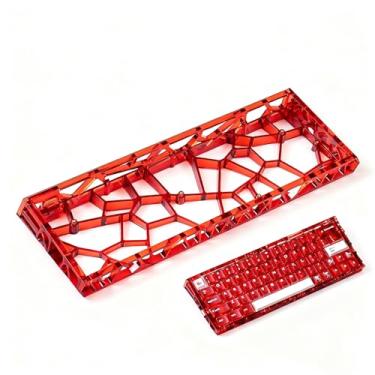 Imagem de Capa transparente para teclado vermelho oco compatível com teclado Wooting60/HM66/Mad60/M6lite/Rakka