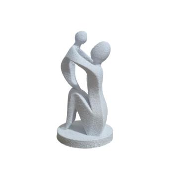 Imagem de Escultura Decorativa 3d Mãe E Filho Estatua Chique Moderna Branco