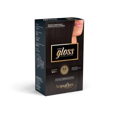 Imagem de Tintura acquaflora kit hidra gloss 30 castanho escuro