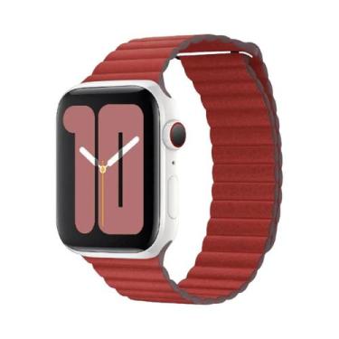 Imagem de Pulseira De Couro Para Apple Watch De 45mm 44mm 40mm 41mm 49mm 42mm, B
